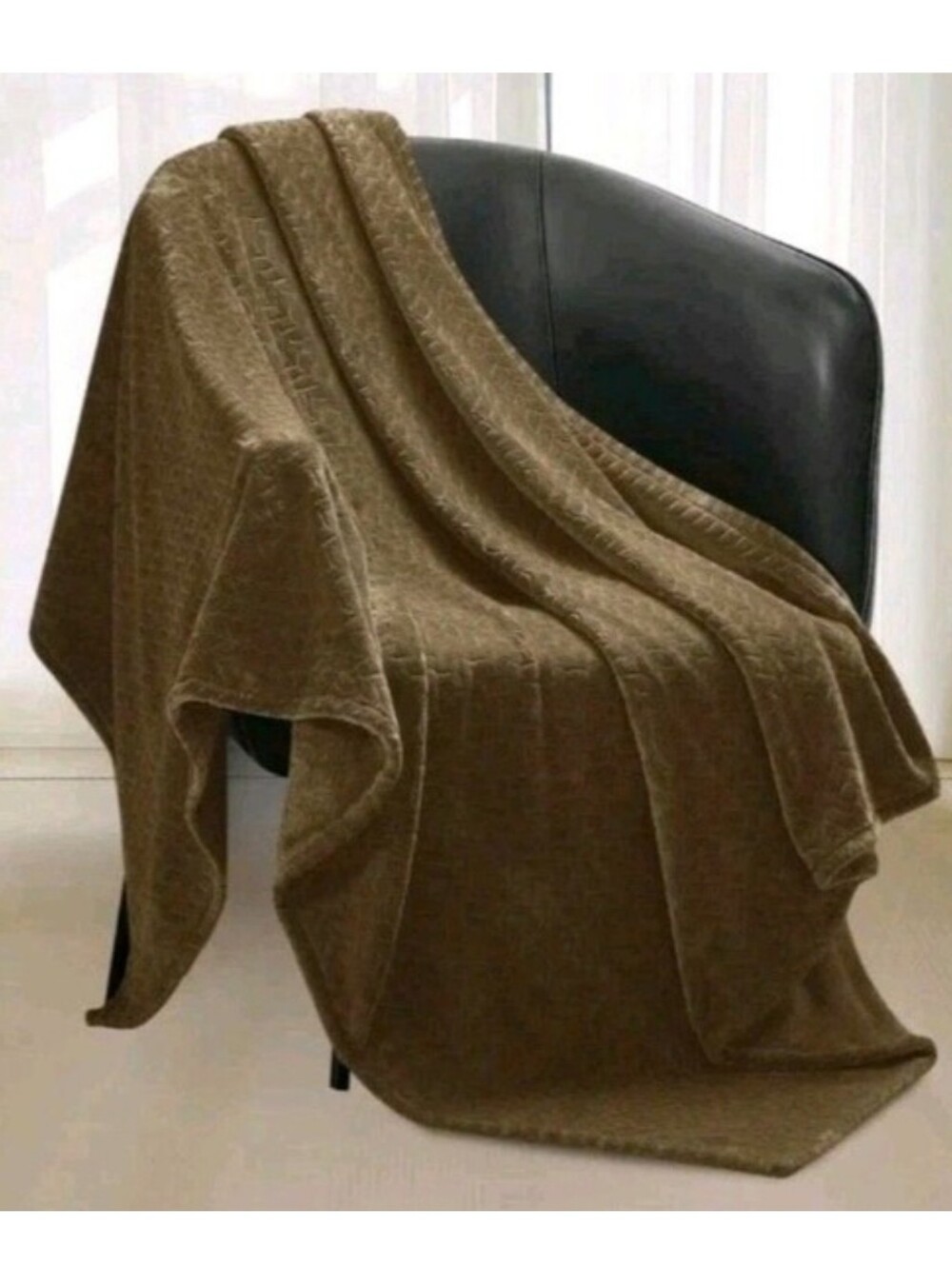 Monte & Jardin Luxury Collection Ultra Plush Throw Tropical Leaf 60x70 Brown